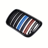 LUMA 96-99 Noir brillant/Chrome mat pour accessoires BMW Série 3 Grille de pare-chocs avant ABS pour E36 1996-1999 Double lamelle