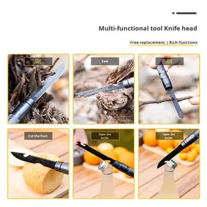 Katlanabilir yürüyüş alüminyum alaşımlı demir kendini savunma çok fonksiyonlu 5 bölüm teleskopik hafif Trekking kutup uzun mesafe - Product Image 4