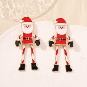 Pendientes de Santa Claus para Navidad, de aleación esmaltada, elegantes y a la moda, para uso diario de mujer - Product Image 3