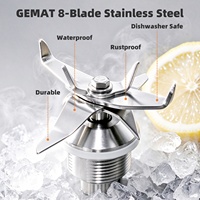 Blender Countertop Gemat 6L 3000W Motor Tembaga Murni 8 Mata Pisau Pengolah Makanan Panel Sentuh LED Blender Smoothie untuk Restoran Bar
