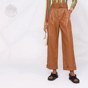 กางเกงหนังผู้หญิงปี 2024 เป็นมิตรกับสิ่งแวดล้อม กันลม ไซส์ใหญ่ ระบายอากาศได้ดี สไตล์ Preppy ขั้นต่ำในการสั่งซื้อน้อย - Product Image 2