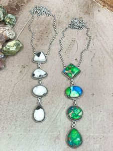 Handmade Sterling Silver Peacock Dahlia White Bufflo <b>Turquoise</b> Necklace Unique Jewelry Gift for Unisex Party Occasions - Product Image 6