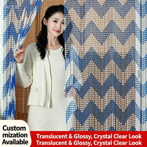 Cortina de acrílico terminada con cuentas de plástico y cristal, decorativa para el hogar y la sala de estar, cortina de verano densamente tejida a prueba de mosquitos y moscas. - Product Image 2