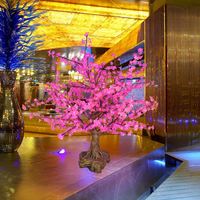 Arbre led à projection Unique de 5m, feuille de ginkgo rvb