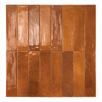 Teja de Barro Rio 6x25 cm, 8 mm de Grosor, Acabado Brillante, Bordes Irregulares