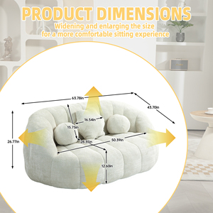 Canapé modulaire sectionnel, ensemble de canapés au sol minimalistes en velours côtelé, convertible, garni de mousse compressée pour salon - Product Image 4