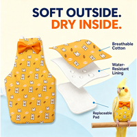 Popok Burung, Baju Terbang Burung Beo, Dapat Dicuci, Dapat Digunakan Kembali, dengan Pita Lucu untuk Burung Parkit, Cockatiel, Conure, Burung Kecil dan Sedang