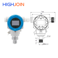Hart Rs485 pemancar tekanan cerdas layar Lcd, Pemancar tekanan cerdas dengan fungsi pemrosesan Data kabel Lcd dengan