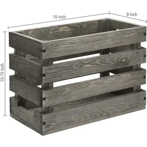 Corbeilles à fruits et à déchets <span class=keywords><strong>en</strong></span> <span class=keywords><strong>bois</strong></span> rustique à lattes, robustes et durables - Product Image 3