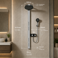 Mitigeur de douche de salle de bain étanche, panneau de douche mural, installation murale, ensemble de robinetterie de douche de luxe pour hôtel, finition brossée
