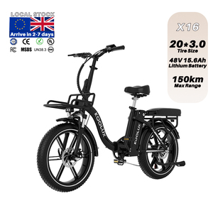 Koolux X16 Foldable Adult Bike 20inch Fat Tire 7 Speed 48v 250w Lithium Battery Brushed Rear Hub Motor Long Range X16 Koolux X1 - Product Image 5
