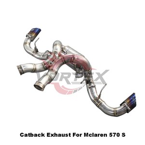 Vortex SS304 Downpipe for McLaren 570S 3.8T V8 Valved Catback Racing Muffler with X-Pipe Valvetronic Mirror Polished - Product Image 6