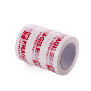 Nóng bán 2-inch Bopp Băng cảnh báo mong manh 110 Mét một mặt áp lực nhạy cảm <span class=keywords><strong>OPP</strong></span> carton niêm phong đóng gói 48 Mét nóng chảy - Product Image 4