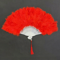 Éventail de mariage en plumes blanc perle et rouge, nouvel arrivage, style européen moderne professionnel, accessoire de mariage à tenir à la main