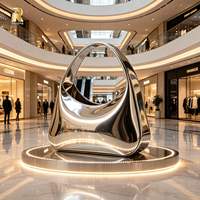 Sculpture géante de sac à main en acier inoxydable RELONG, disponible sur commande pour la décoration de centres commerciaux de luxe