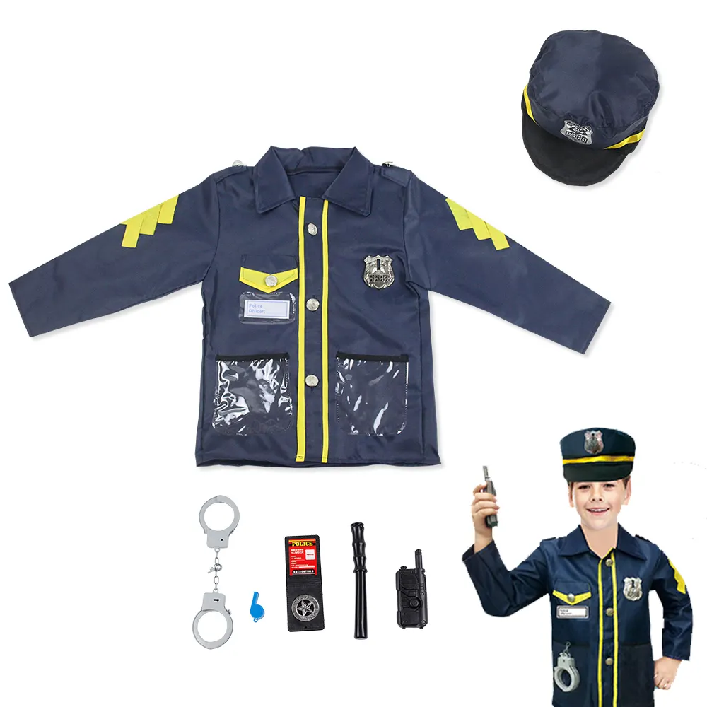 어린이 경찰관 역할 놀이 의상 원피스 어린이를위한 도구와 경찰 제복 세트