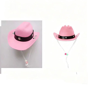 Yisi - Combo de Gorro y Babero de Vaquero Occidental para Mascotas, Pañuelo Universal para Perros y Gatos, para Todas las Estaciones, Diseño Sólido - Product Image 4