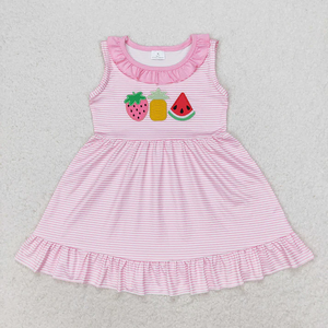 Vestido de Verano para Bebés y Niñas Pequeñas, Diseño Bordado Informal, Mangas Cortas - Product Image 5