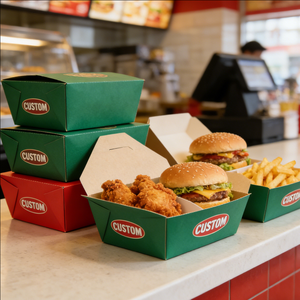 กล่องกระดาษคราฟท์แบบกำหนดเอง บรรจุภัณฑ์อาหารแบบใช้แล้วทิ้ง กล่องใส่อาหารแบบนำกลับบ้าน ถาดใส่อาหารจานด่วน เป็นมิตรกับสิ่งแวดล้อม ย่อยสลายได้ ขนาด 500 มล. - Product Image 4