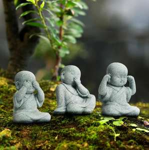 Scultura in Resina Creativa e Carina di Sami, Decorazione Artistica Dipinta a Mano per Giardino, Bonsai, Rocce, Laghetto per Pesci, Paesaggio, Buddha - Product Image 4