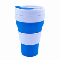 Bouteilles d'eau de sport pliables en silicone en gros, 12 oz (355 ml), 16 oz (475 ml), gobelets à café de voyage