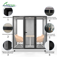 Cabina de Reuniones Acústica Moderna Insonorizada para Oficina, Hotel y Hogar, Estructura de Aleación de Aluminio, Diseño Modular, Capacidad para 4 Personas