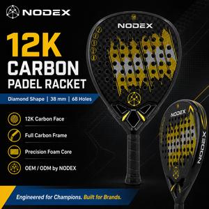 ไม้พายหัวคาร์บอนไฟเบอร์12K ที่มีน้ำหนักเบาทนทานสำหรับ <span class=keywords><strong>padel</strong></span> POP TENNIS การควบคุมพลังงานสูงสุดไนลอน - Product Image 2