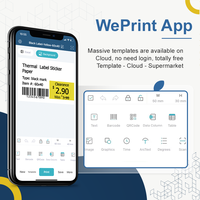 Mesin Cetak Label Barcode Portabel Detonger DP30S 30-80mm untuk Apotek, Supermarket, dan Label Harga Rak