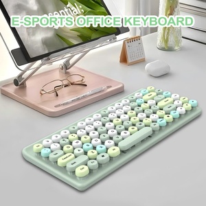 Mát màu xanh lá cây đầy màu sắc đa phương tiện Tính năng 2.4G không dây 86 phím Bàn phím và 3D 1200 dpi Chuột thiết lập - Product Image 4