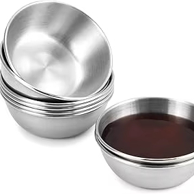 Stainless Steel Mini Sauce Bowl Small <b>Dip</b> Cup Kitchen Condiment Container Round Reusable Tableware Custom Logo Sauce Bowl - Product Image 2
