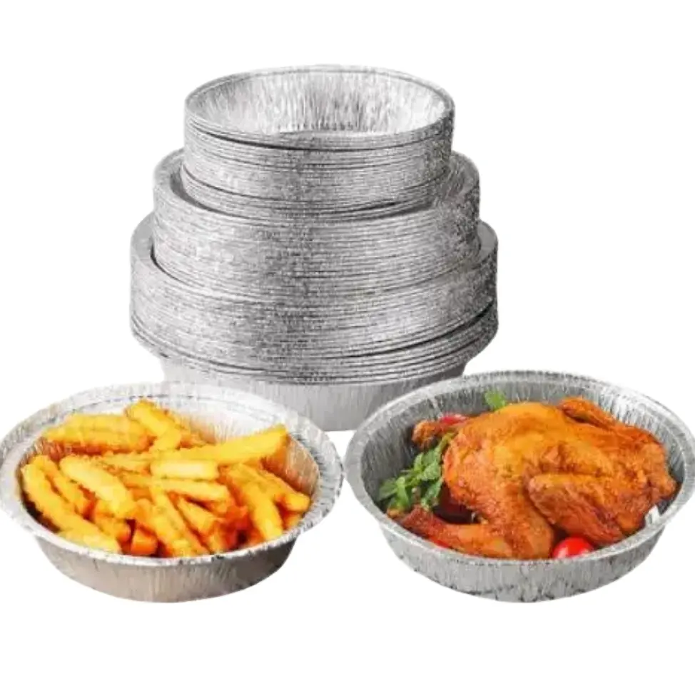 50pcs 6 Inch Round Tin Foil for Oven Household Air Fryer Baked Aluminum Foil Paper Baking Roasting Cooking Paper