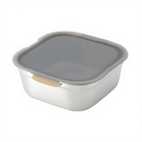 Boîte à lunch en acier inoxydable 1,4 L, qualité alimentaire 304, boîte bento à un étage, couvercle anti-fuite, compatible micro-ondes et lave-vaisselle, logo personnalisé
