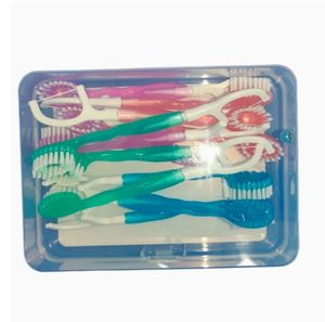 Cepillos de Dientes Desechables Ecológicos Electrónicos 5 en 1 con Pasta Dental + Limpiador Lingual + Palillos + Hilo Dental, Estuche de Viaje, 12 Unidades (Surtido) - Product Image 3