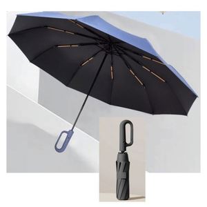 Inverted Folding Travel <b>Windproof</b> 10Ribs Upside Down <b>Umbrella</b> With Carabiner Handle Rain Sun Protection for Women Men - Product Image 1