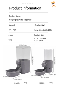 <span class=keywords><strong>Station</strong></span> d'alimentation pour chien en PP durable et amovible, distributeur automatique suspendu, grande capacité, étanche, anti-chute, eau et nourriture - Product Image 3