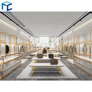 Retail Clothes Store Furniture Metal Clothing Display Racks Modern Clothes Shop Decoration