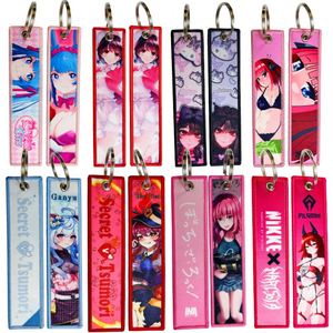 Porte-clés personnalisé en PVC tissé avec broderie, motif dessin animé, bracelet léger, étiquette de chat imprimée - Product Image 1