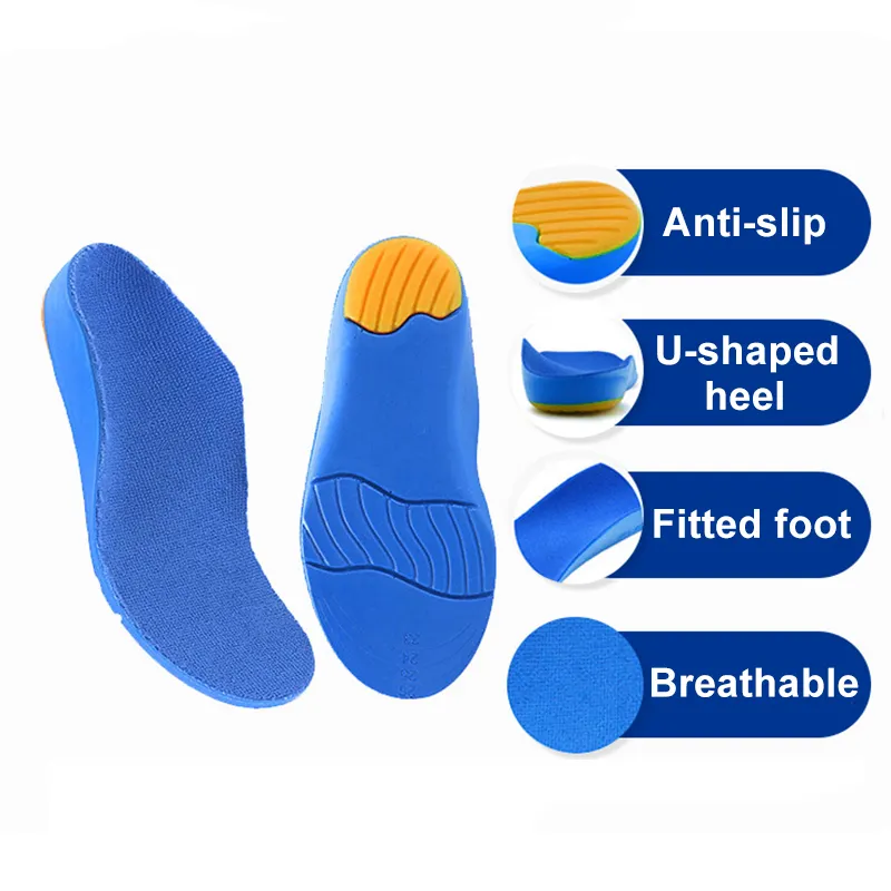 ओर्थोटिक आर्क समर्थन जूता आवेषण काग आर्थोपेडिक Insoles के लिए गंभीर फ्लैट पैर