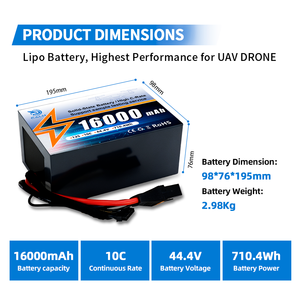 แบตเตอรี่ลิเธียมโพลิเมอร์แบบโซลิดสเตต CALH OEM/ODM หัวปลั๊ก XT60 22.2V 6S 7S 12S 14S 18S สำหรับโดรน UAV RC FPV - Product Image 3