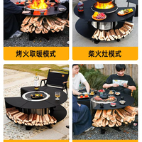 Brasero extérieur en acier de luxe haut de gamme avec barbecue au charbon de bois sans fumée, peinture haute pression durable pour brûler du bois