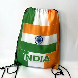 Durable Custom Canvas Cotton India National Drawstring Bag Basketball Football Fans Bag Hiking Exercising Portable Sporty Style