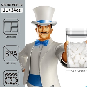 Artículos de Cocina para el Hogar, Contenedor de Almacenamiento de Plástico Personalizado para Alimentos Secos, Hermético, de Buena Calidad y para una Conservación Fresca - Product Image 2