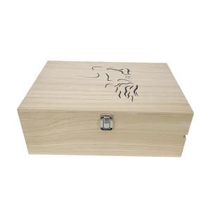 Caja de madera grande sin terminar de 10,8x7x8x5,5 pulgadas con tapa con bisagras y cierre frontal, proyecto de arte, artesanía, recuerdo de artesanía en madera
