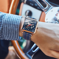 Montre mécanique pour homme avec cadran squelette, style luxueux, automatique, de qualité supérieure, logo personnalisé, étanche, montre de sport
