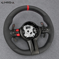 Volant en cuir et fibre de carbone amélioré, adapté aux BMW Série 3 et 5 (F01, F07, F10, F15, F16, F20, F22, F25, F30, F32, F36, M3, M4, E90, E70)