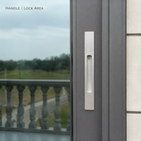 Porte coulissante de balcon en verre trempé en alliage titane-magnésium robuste, avec moustiquaire et cloison, design moderne, insonorisée