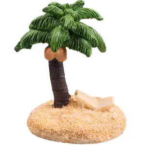 创意地中海风旅游纪念品家居装饰3D树脂工艺品沙滩椰子树雕塑