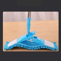 Tête de balai plat en microfibre chenille avec long manche télescopique pour le nettoyage à sec des sols