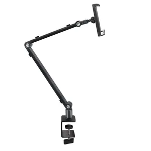 Equipped With Wire Retainer Gooseneck Tablet Holder Stand 360 Degrees Adjustable Long Arm Metal Phone Holder Lazy Phone Holder