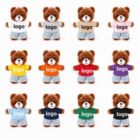 En gros : Ours en peluche par sublimation avec t-shirt, personnalisable avec votre LOGO, porte-clés ours en peluche mignon et doux, jouets en peluche